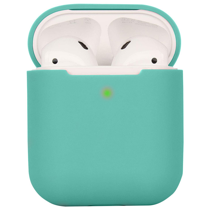 

Силиконовый футляр для наушников AirPods 1/2 Бирюзовый / Ice Blue (170294)
