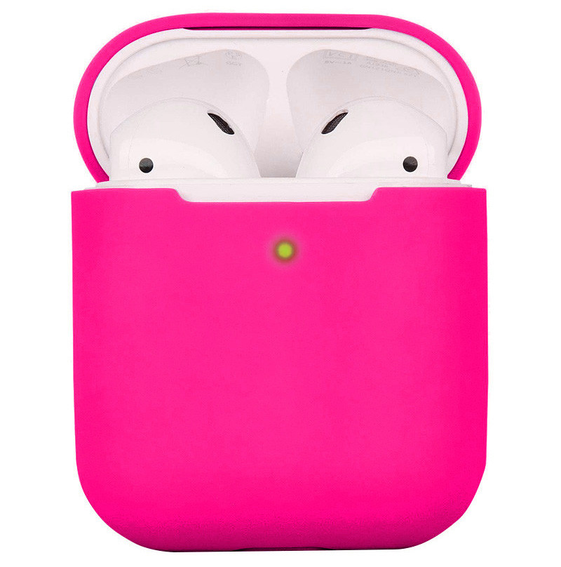 

Силиконовый футляр для наушников AirPods 1/2 Розовый / Barbie pink (182501)