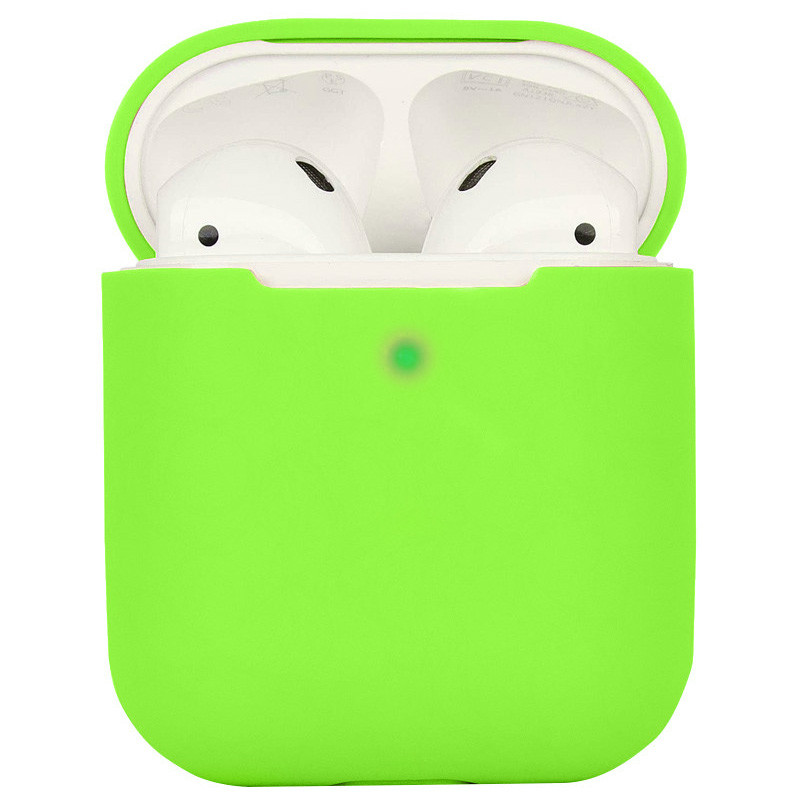 

Силиконовый футляр для наушников AirPods 1/2 Салатовый / Neon green (182504)