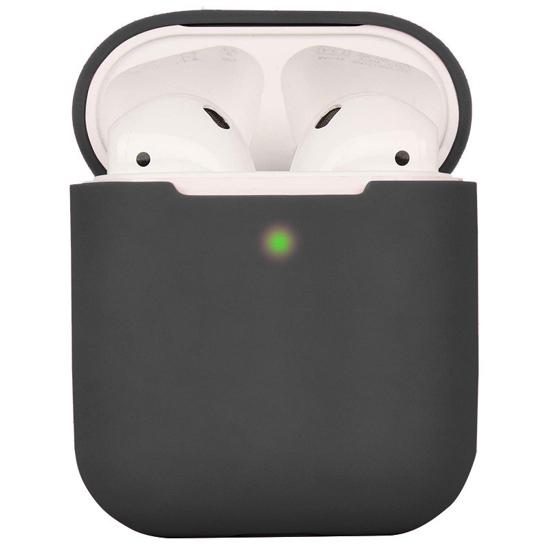 

Силиконовый футляр для наушников AirPods 1/2 Серый / Dark Gray (170306)