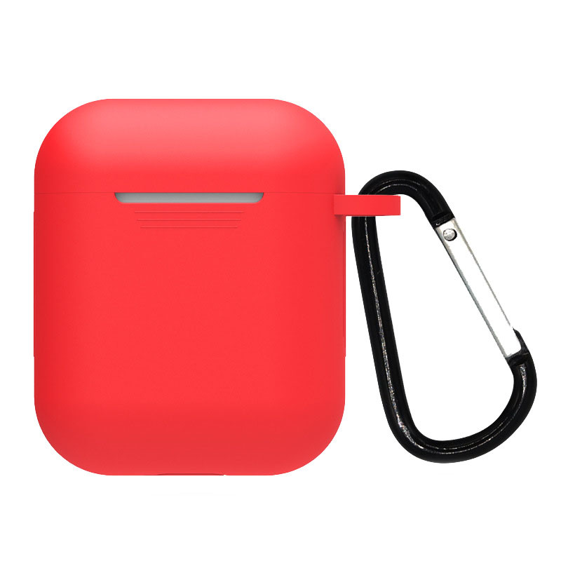 

Силіконовий футляр для навушників Airpods Hang + карабін (Червоний / Crimson)