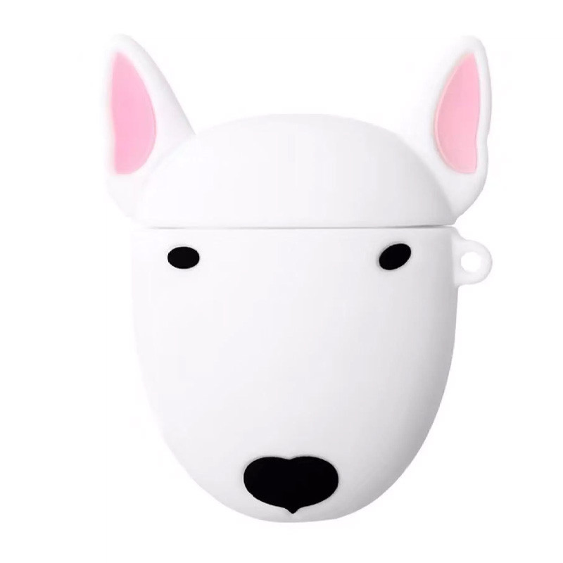 

Силиконовый футляр Dogs для наушников AirPods 1/2 (Бультерьер / Белый)