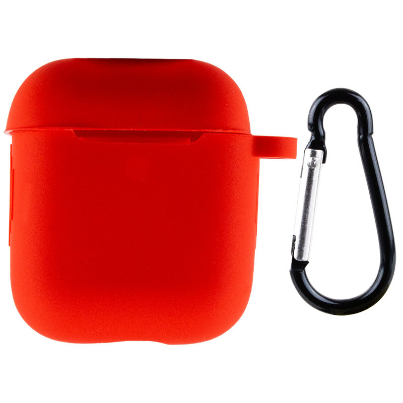 

Силиконовый футляр New с карабином для наушников Airpods 1/2 Красный / Red (191253)