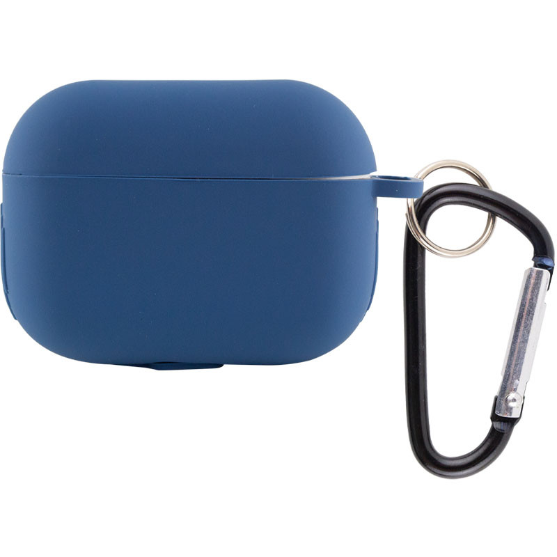 

Силиконовый футляр New с карабином для наушников Airpods Pro Синий / Navy blue (191289)