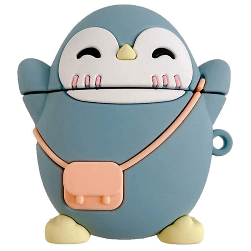 

Силиконовый футляр Penguin для наушников AirPods 1/2 + карабин (168132)