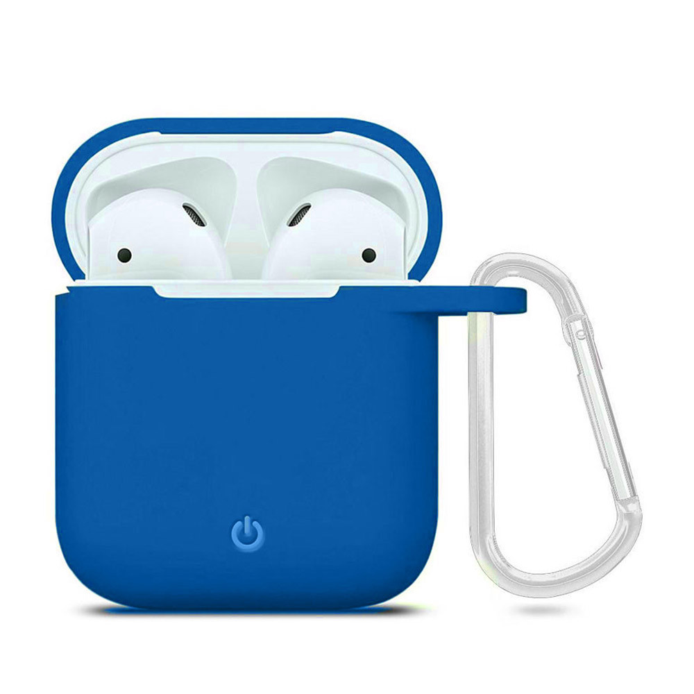 

Силиконовый футляр с карабином для наушников AirPods Синий / Royal blue (156173)