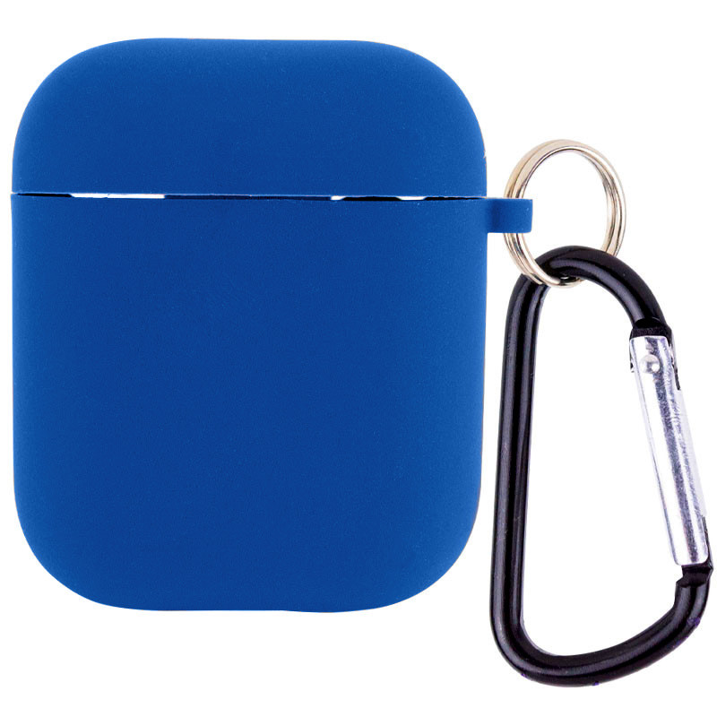 

Силиконовый футляр с микрофиброй для наушников Airpods 1/2 Синий / Navy blue (248025)