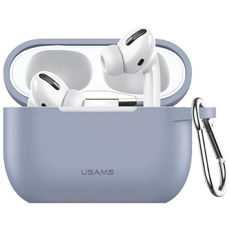 

Силиконовый футляр USAMS US-BH568 Silicone Protective Cover для наушников AirPods Pro Серый / Lavender Gray (201412)
