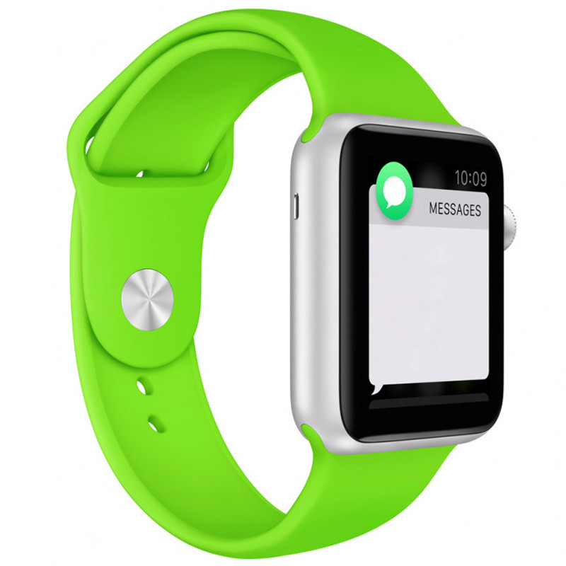 

Силиконовый ремешок для Apple watch 42mm / 44mm (Салатовый / Neon green)