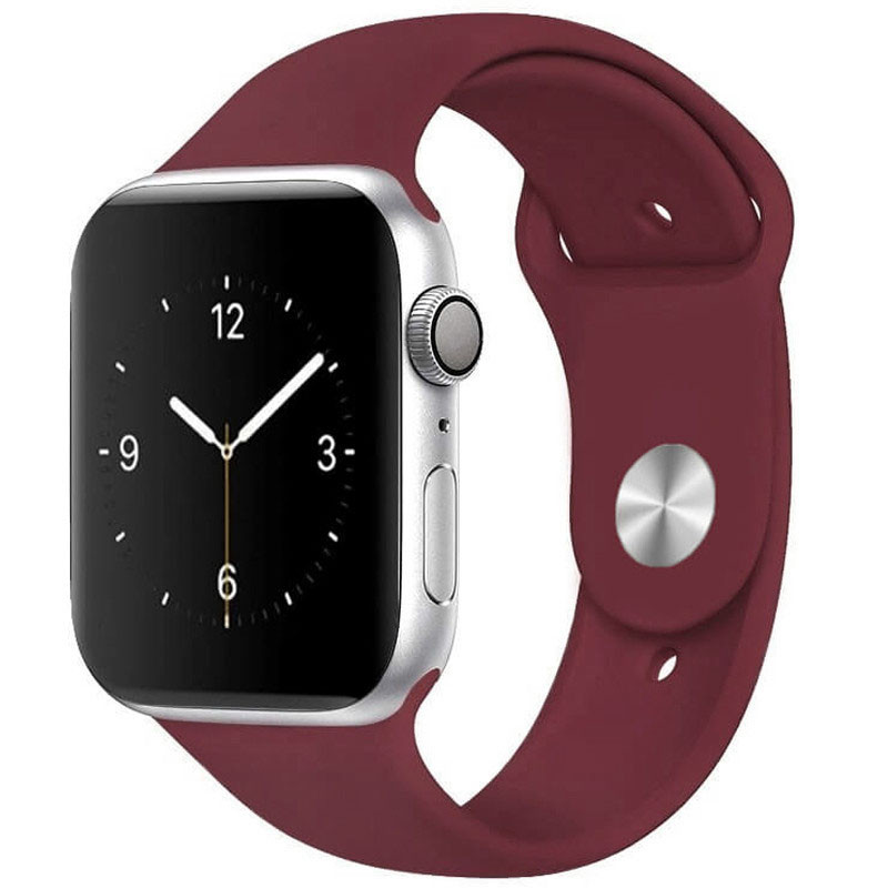 

Силиконовый ремешок для Apple Watch Sport Band 38 / 40 / 41 (S/M & M/L) 3pcs (Бордовый / Plum)