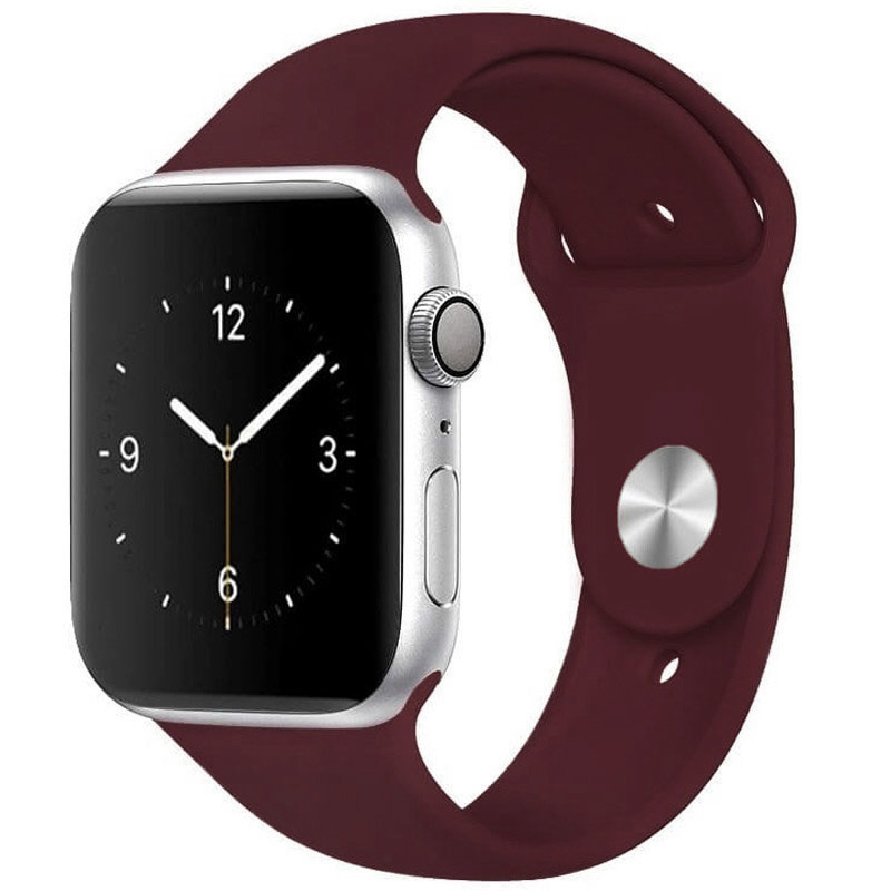 

Силиконовый ремешок для Apple Watch Sport Band 42 / 44 / 45 / 49 (S/M & M/L) 3pcs Бордовый / Dark Plum (242500)