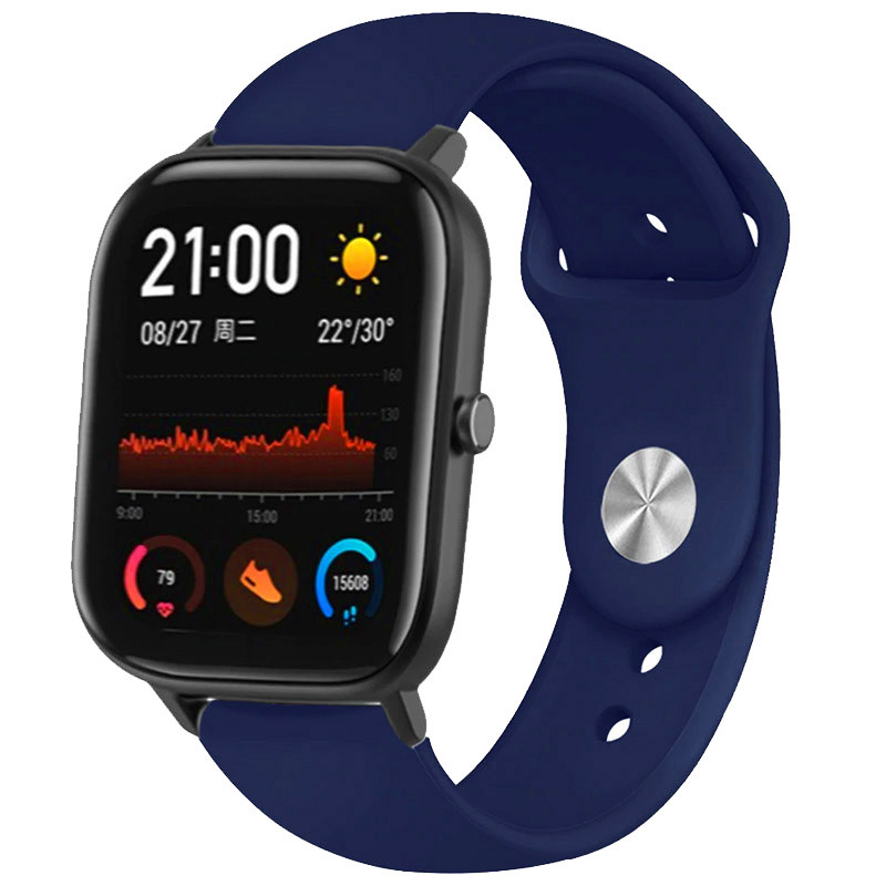 

Силиконовый ремешок Sport для Xiaomi Amazfit/Samsung 20 mm Синий / Deep navy (162976)