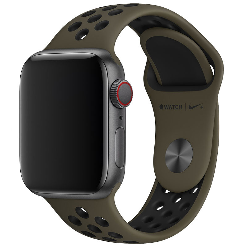 

Силиконовый ремешок Sport Nike+ для Apple watch 42mm / 44mm (Olive / Black)