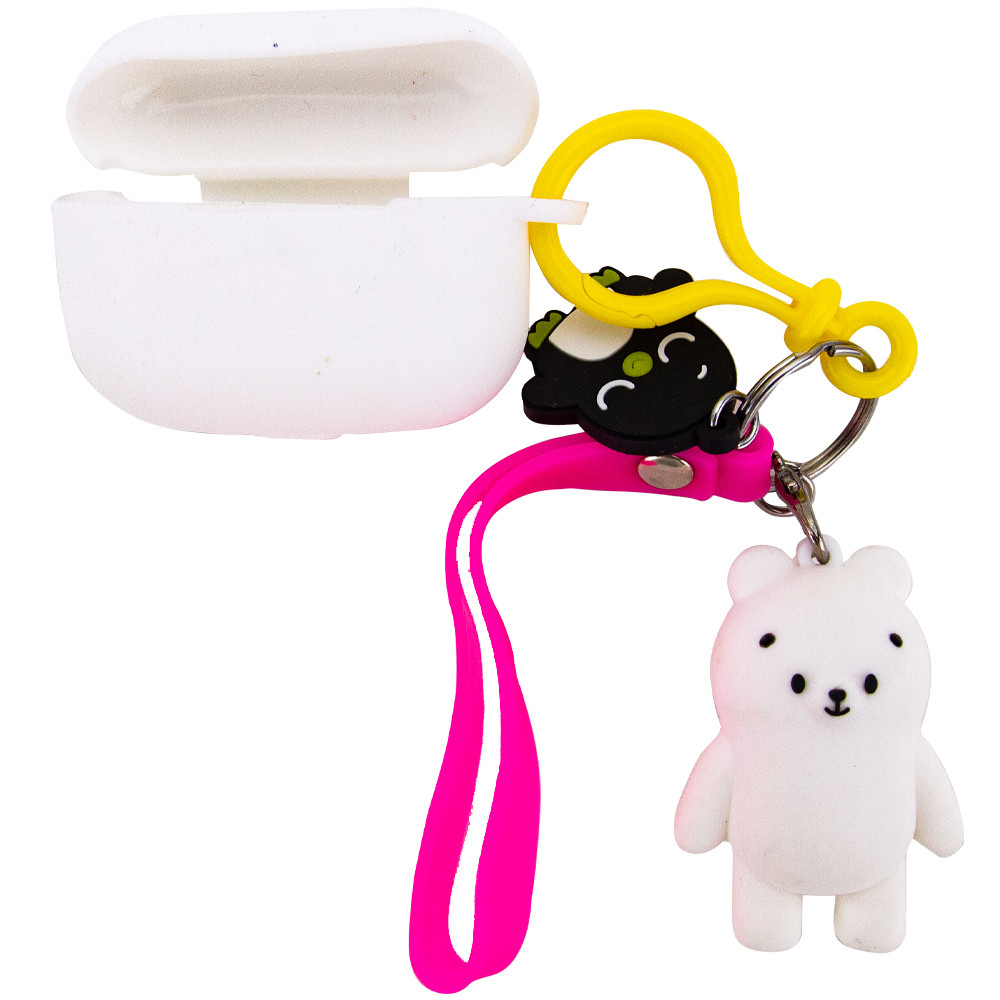 

Силиконовый футляр Cute Charm для наушников AirPods Pro Медведь / Белый (128268)