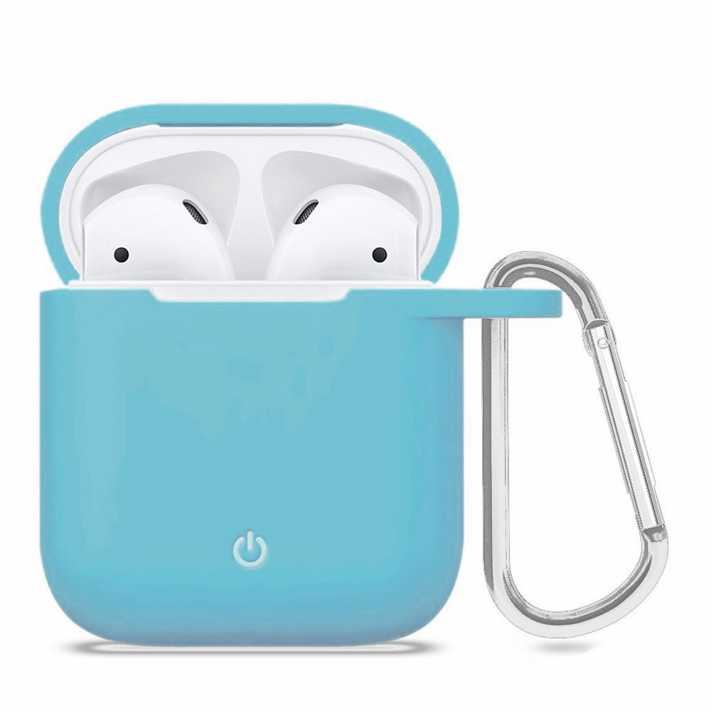 

Силиконовый футляр с карабином для наушников AirPods Бирюзовый / Marine Green (141364)