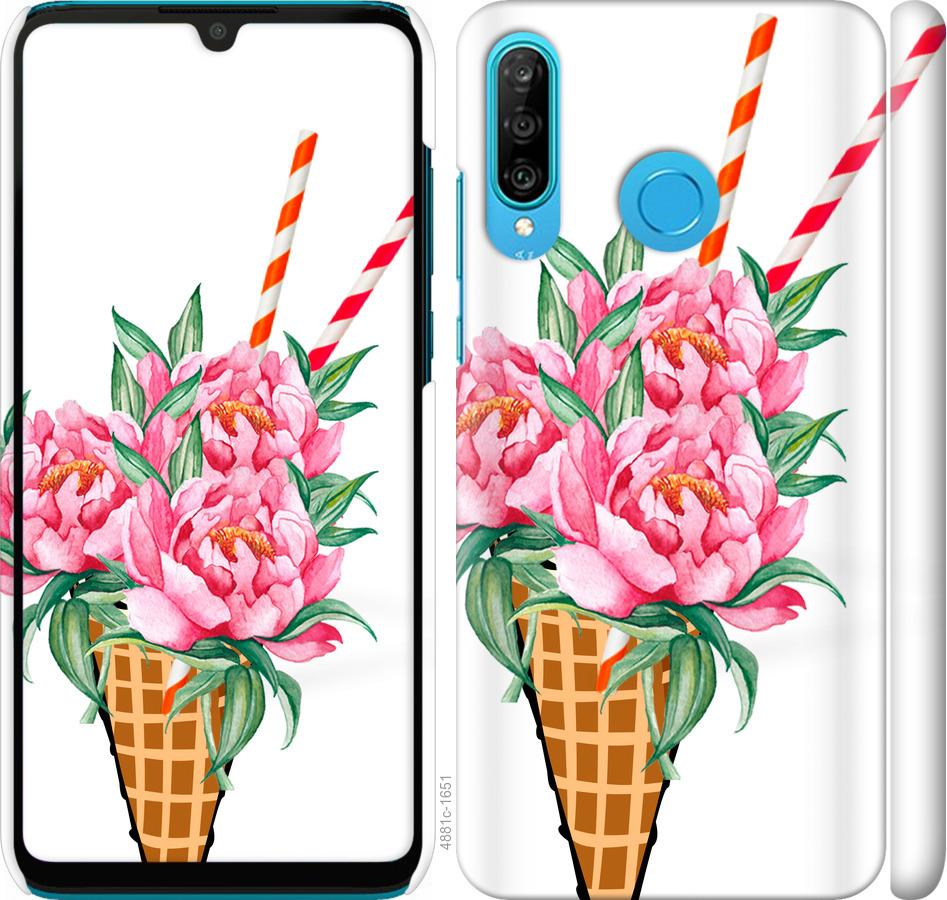 

Чехол на Huawei P30 Lite Мороженое-пионы