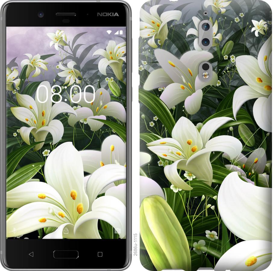 

Чохол на Nokia 8 білі лілії