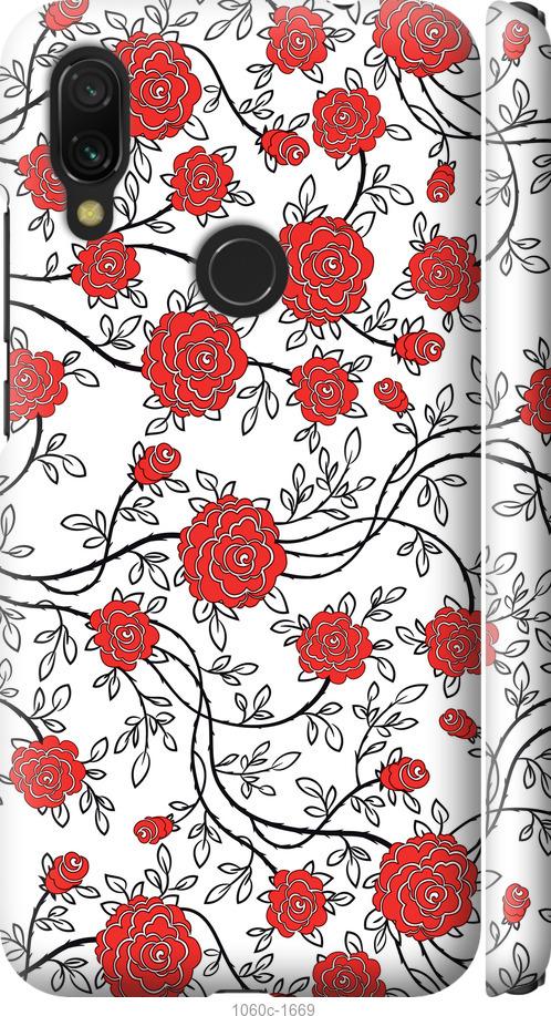 

Чохол на Xiaomi Redmi 7 Червоні троянди на білому тлі