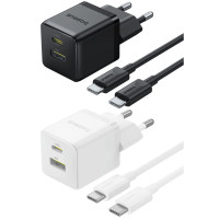 СЗУ Baseus Palm Fast Charger 30W (1USB-A/1C) + кабель Type-C to Type-C (P1011160A)