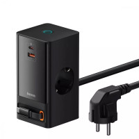 СЗУ Baseus PowerCombo Digital PowerStrip 65W 2AC+Type-C+USB + Type-C to Type-C (1.5m) (PSLR000301)для Зарядные устройства