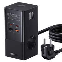 СЗУ Baseus PowerCombo Tower PowerStrip 100W (2USB-A/2C/2Socket) (1.5m) (E00023609113-00)