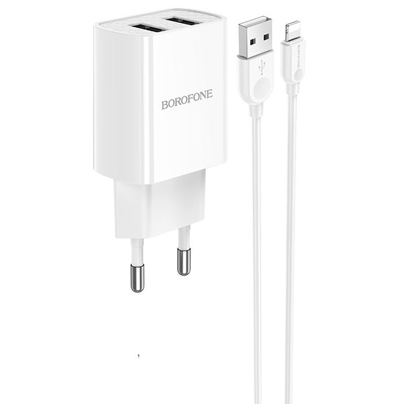 

СЗУ Borofone BA53A Powerway (2USB/2.1A) + MicroUSBдля Зарядные устройства Белый (223050)