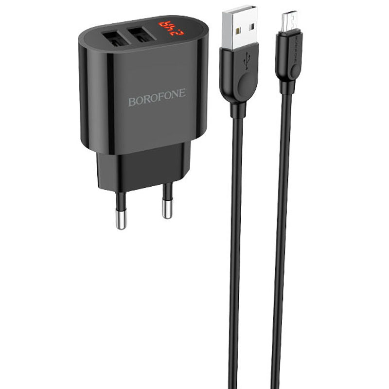 

СЗУ Borofone BA63A Richy + MicroUSB Черный (222274)
