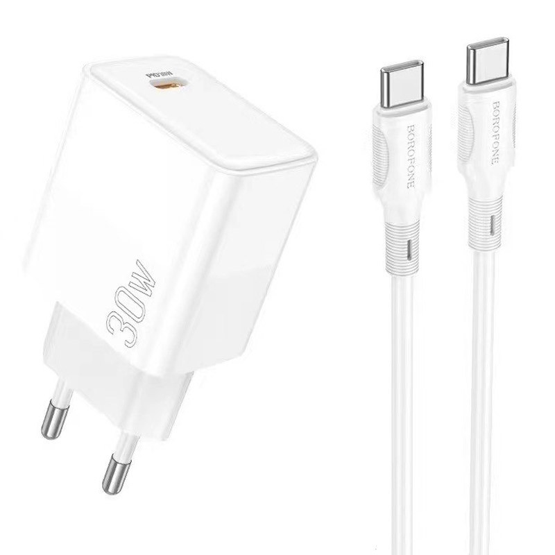 

СЗУ Borofone BA77A PD30W+QC3.0 + Type-C + Type-C White (251495)