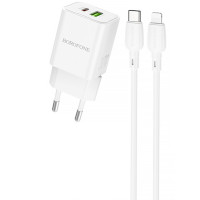 СЗУ Borofone BN14 Royal PD30W+QC3.0 (1USB-A/1C) + кабель Type-C to Lightning