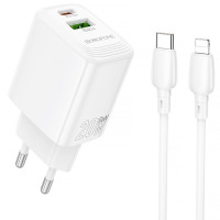 СЗУ Borofone BN27 Fuente PD20W+QC3.0 (1USB-A/1C) + кабель Type-C to Lightning