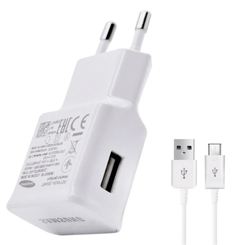 

СЗУ Samsung Travel Charger (2A/5W) + кабель USB to microUSB, в упак. Белый (134610)