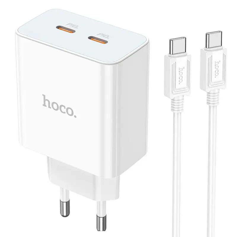 

МЗП Hoco C108A PD 35W (2 Type-C) + Type-C to Type-Cдля Зарядные устройства (White)