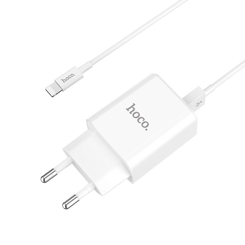 

МЗП Hoco C62A Victoria 2.1A 2USB + cable Lightningдля Зарядные устройства (white)