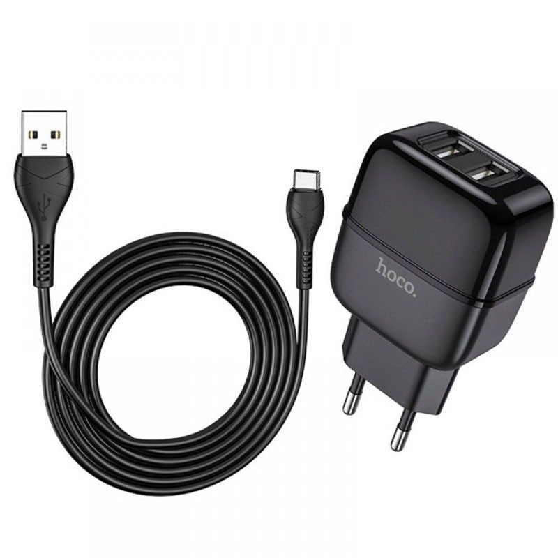 

СЗУ HOCO C73A (2USB/2.4A) + Type-Cдля Зарядные устройства Черный (188454)
