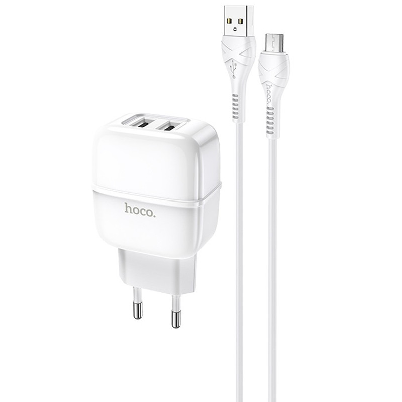 

СЗУ Hoco C77A (2USB/2.4A) + MicroUSB Белый (148375)