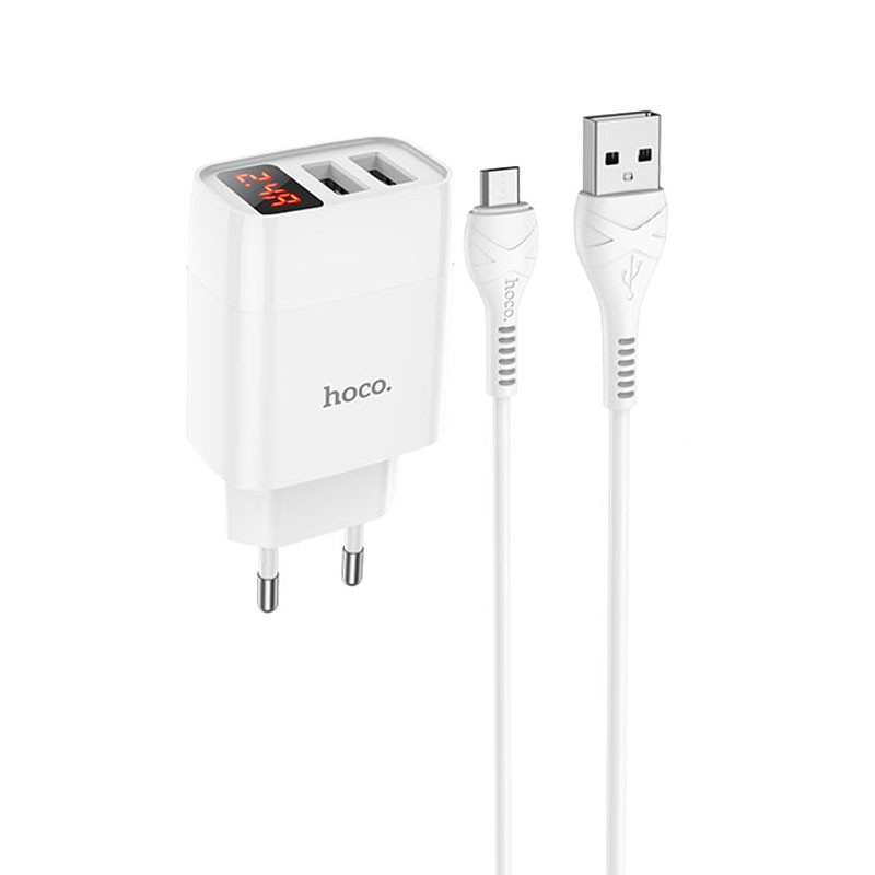 

СЗУ HOCO C86A (2USB/2.4A) + MicroUSBдля Зарядные устройства Белый (207786)
