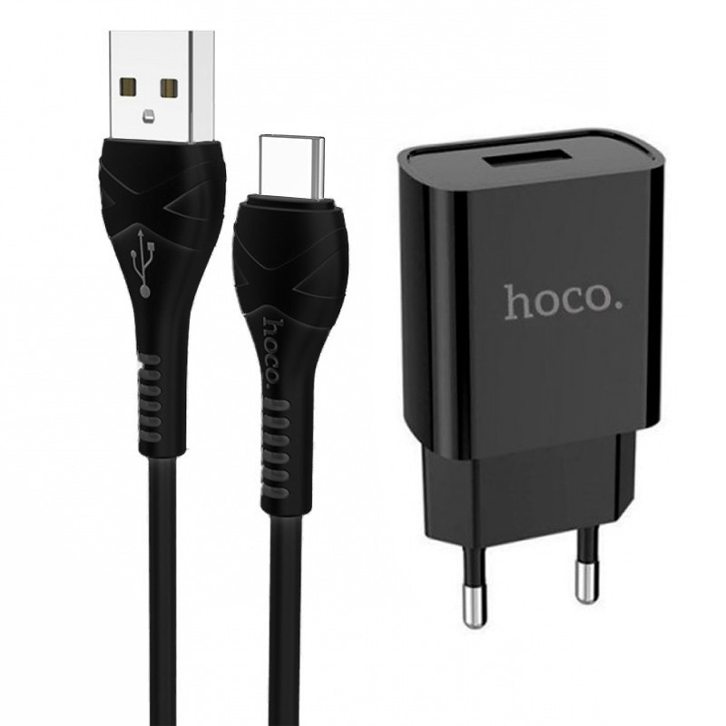 

МЗП Hoco DC20A (1USB/2.1A) + Type-С (Чорний)