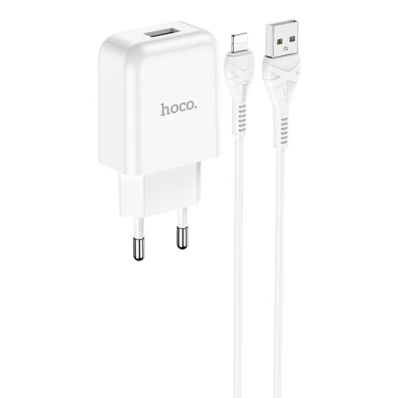 

МЗП HOCO N2 (1USB/2.1A) + USB - Lightning (Білий)