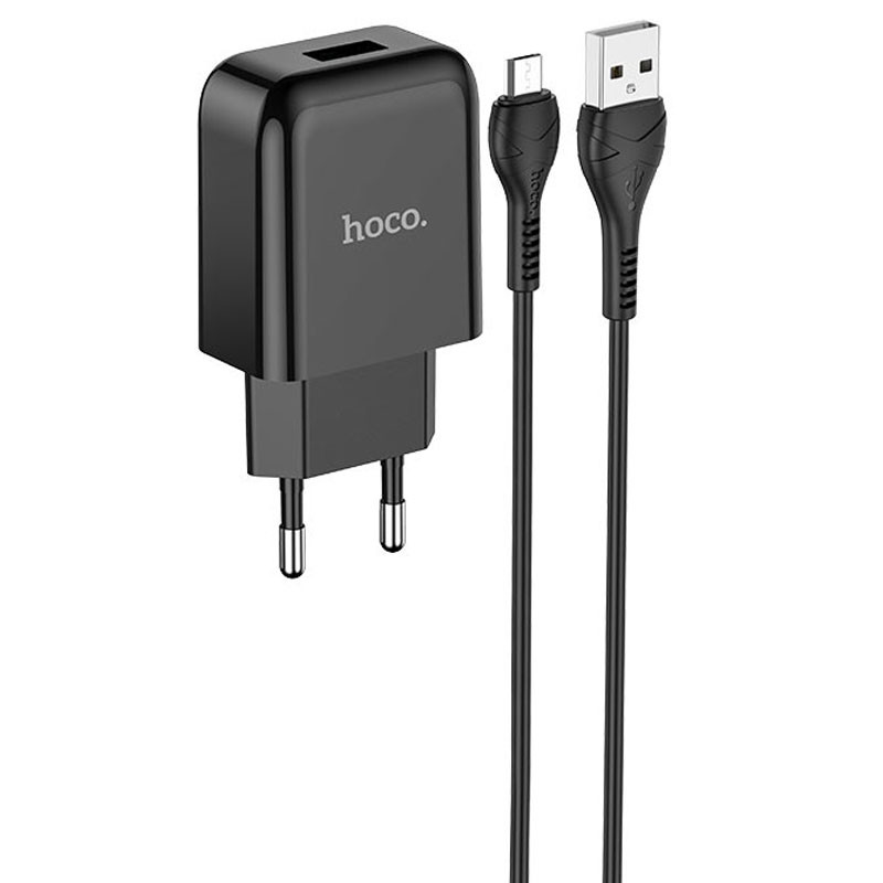 

МЗП HOCO N2 (1USB/2.1A) + USB - MicroUSB (Чорний)