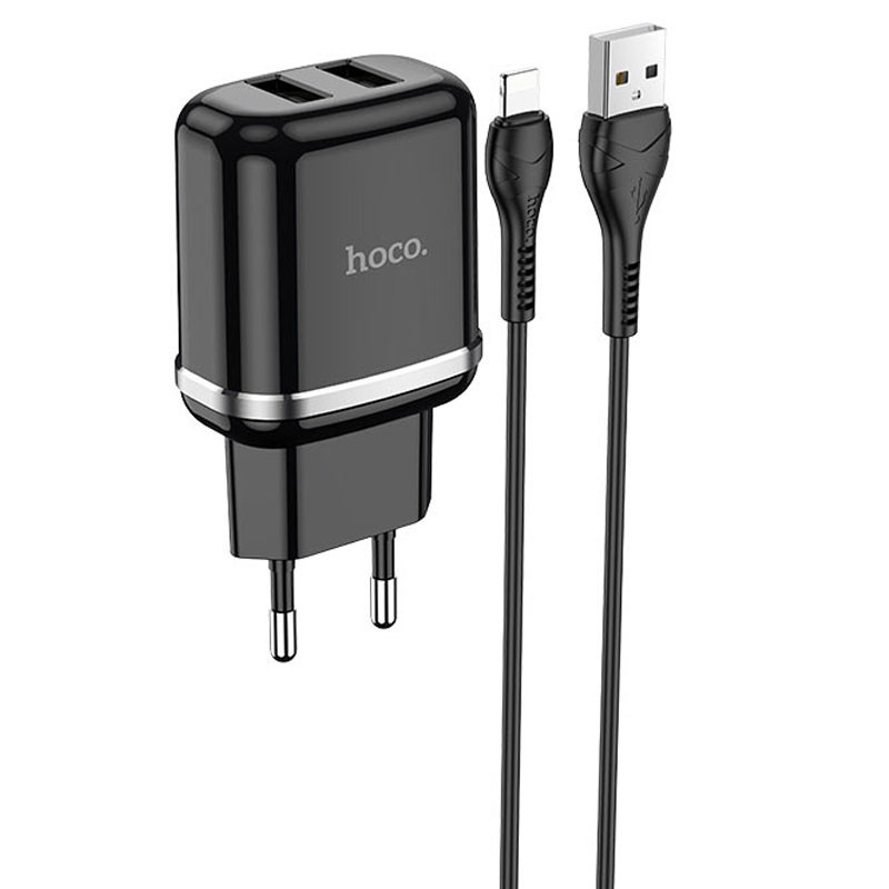 

МЗП Hoco N4 (2USB/2.4A) + Lightning (Чорний)