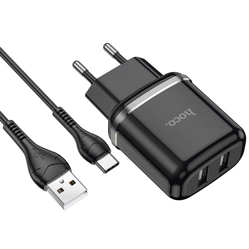 

СЗУ Hoco N4 (2USB/2.4A) + Type-Cдля Зарядные устройства Черный (187377)