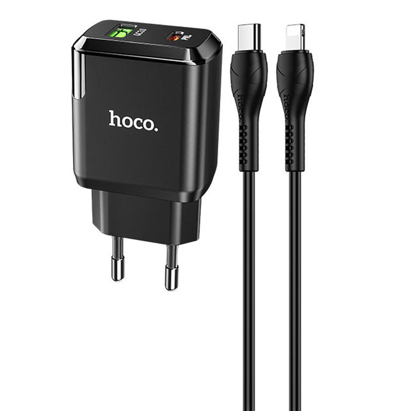 

МЗП Hoco N5 Favor 20W PD+QC3.0 Type-C to Lightning (Чорний)