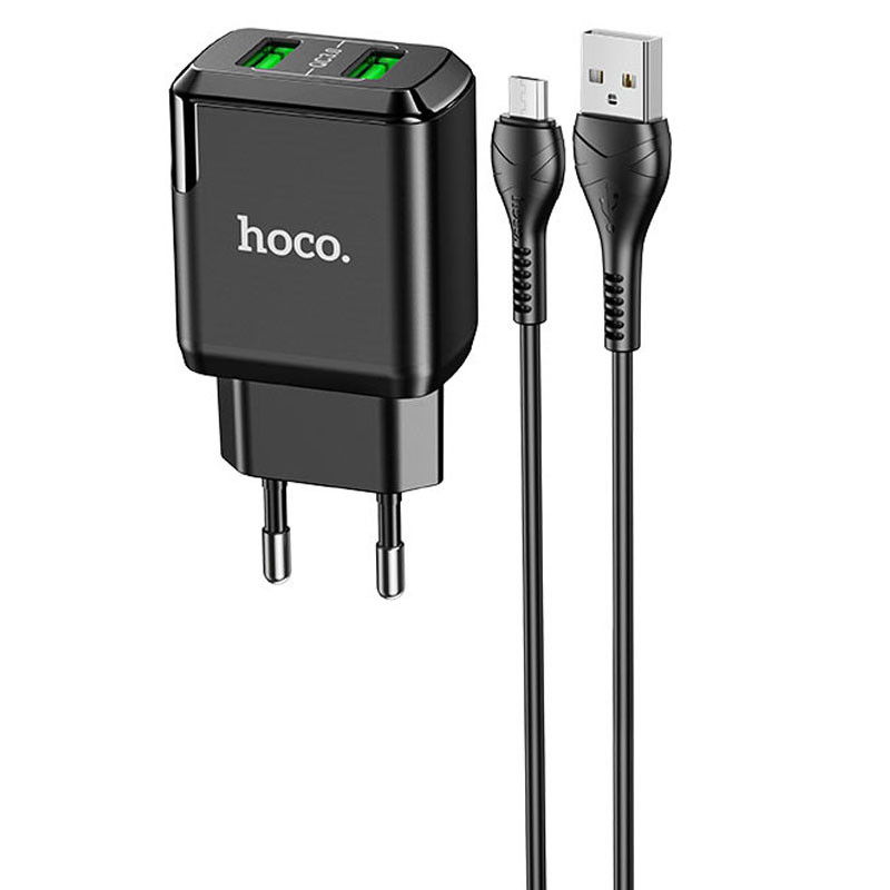 

СЗУ HOCO N6 QC3.0 (2USB/3A) + USB - MicroUSBдля Зарядные устройства Черный (188457)
