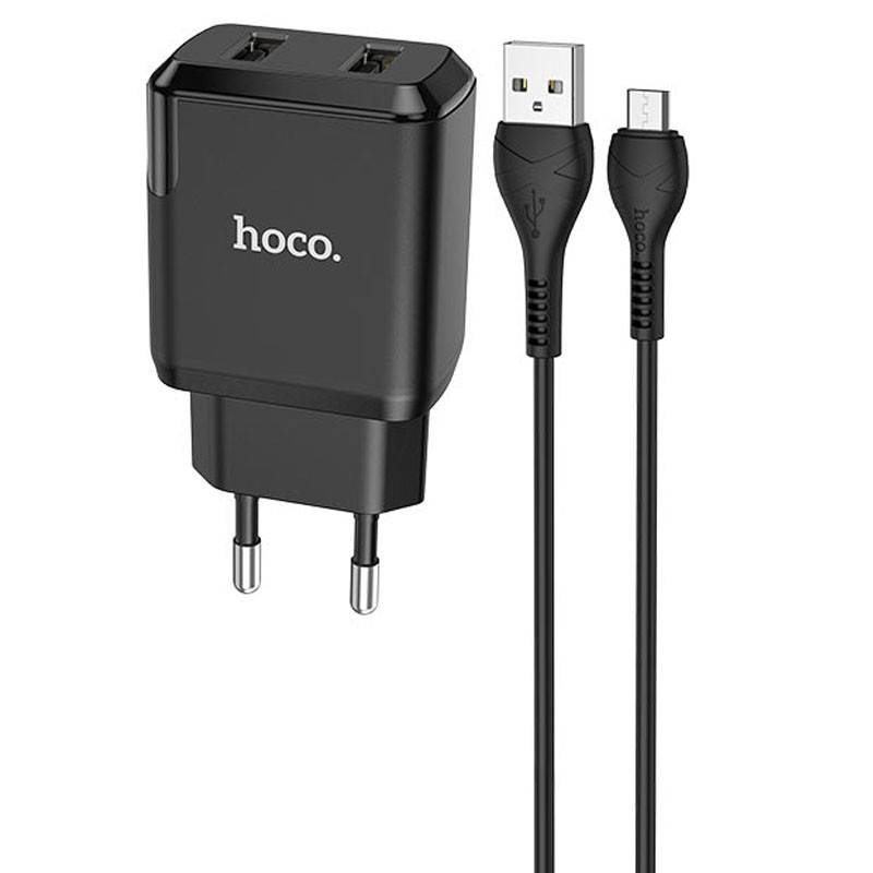 

СЗУ HOCO N7 (2USB/2,1A) + USB - MicroUSBдля Зарядные устройства Черный (188473)