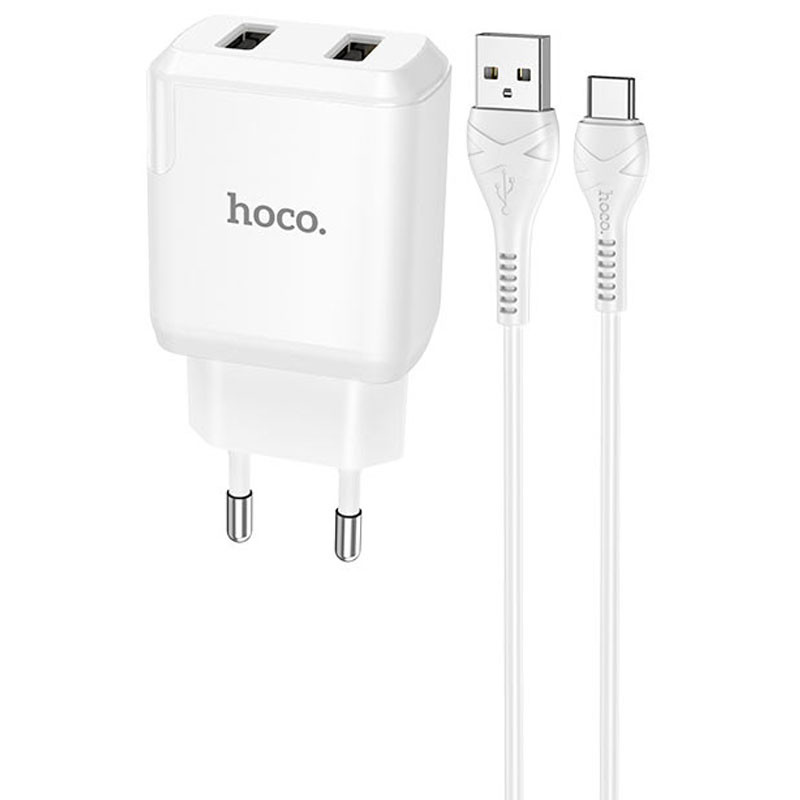 

СЗУ HOCO N7 (2USB/2,1A) + USB - Type-C Белый (197607)