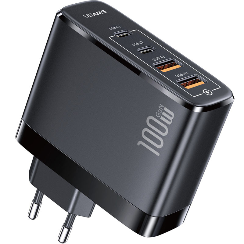 

СЗУ Usams US-CC145 T44 100W 4 Ports GaN Fast Charger Black (244190)