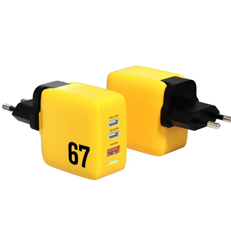 

СЗУ Veron TC-67 Home Charger 67W GaN QC3.0 (2Type-C)для Зарядные устройства Black / Yellow (271955)