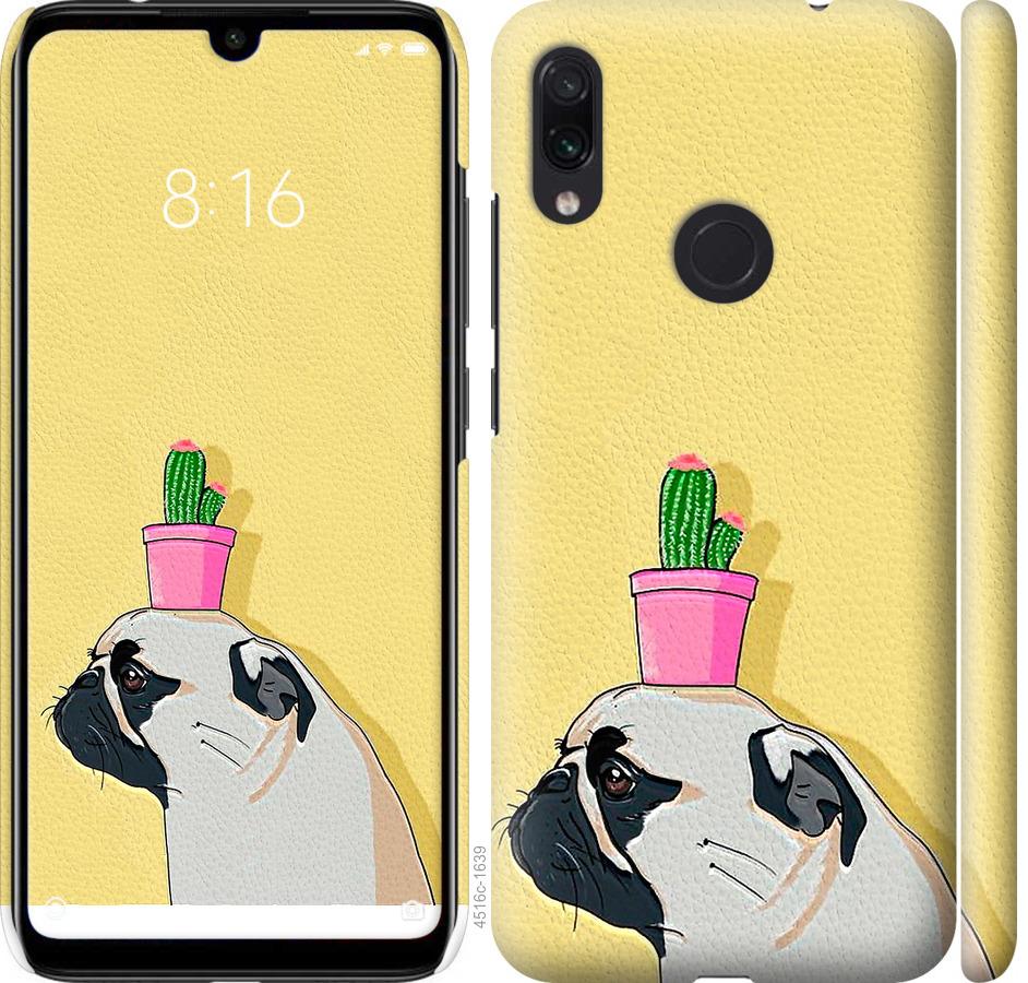 

Чохол на Xiaomi Redmi Note 7 Мопс з кактусом