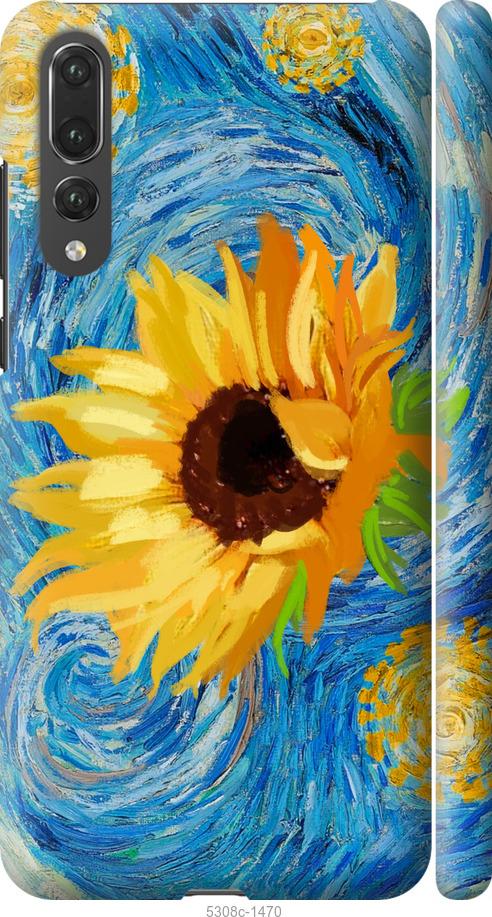 

Чехол на Huawei P20 Pro Цветы желто-голубые