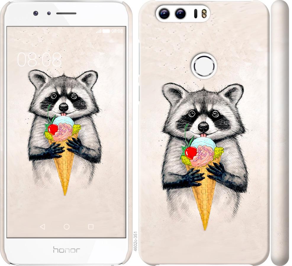 

Чохол на Huawei Honor 8 Єнот з морозивом